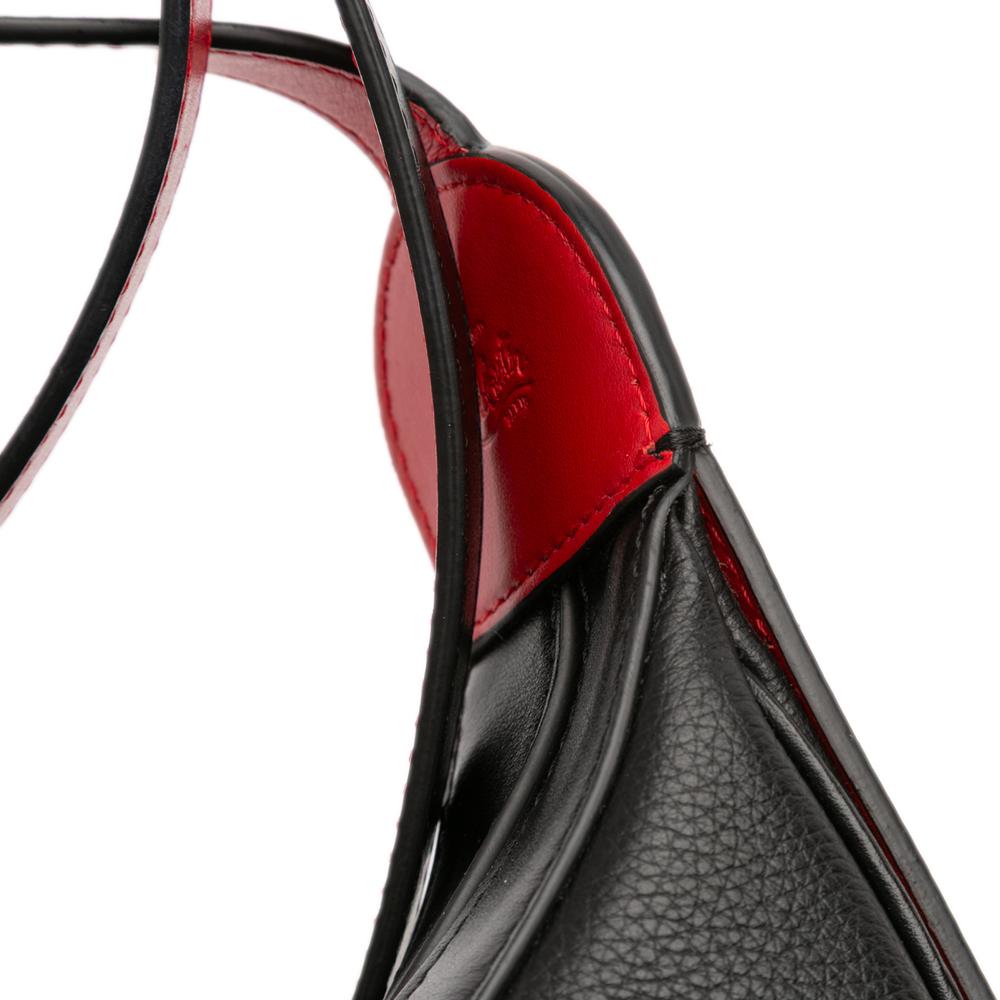 Christian Louboutin AB Christian Louboutin Black Calf Leather Mini Carasky Crossbody Italy