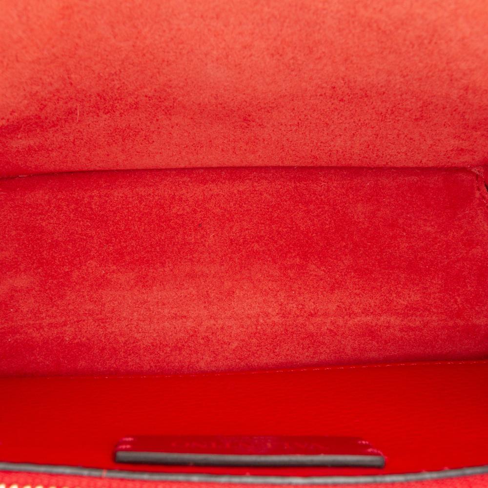 Valentino B Valentino Red Calf Leather Small Grained skin Rockstud Crossbody Italy