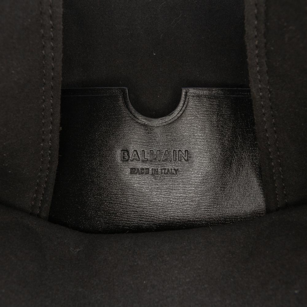 Balmain B Balmain Brown Beige with Black Jacquard Fabric Maxi Monogram North South Shopping Tote Italy