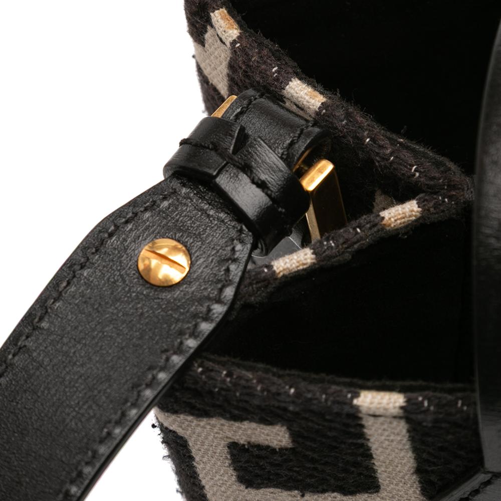 Balmain B Balmain Brown Beige with Black Jacquard Fabric Maxi Monogram North South Shopping Tote Italy