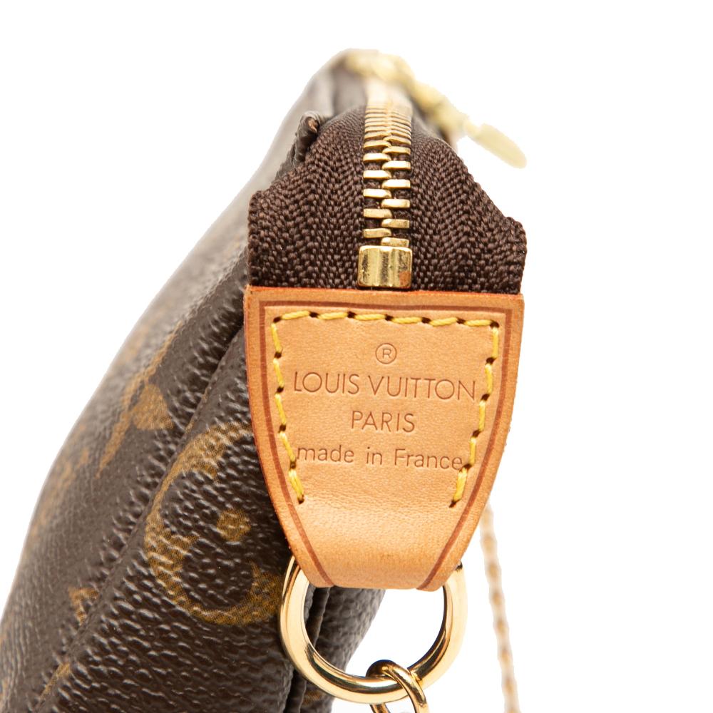 Louis Vuitton AB Louis Vuitton Brown Monogram Canvas Fabric Monogram Mini Pochette Accessoires France