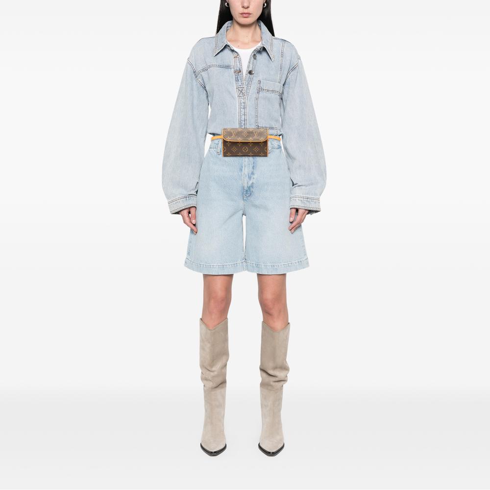 Louis Vuitton B Louis Vuitton Brown Monogram Canvas Fabric Monogram Pochette Florentine France