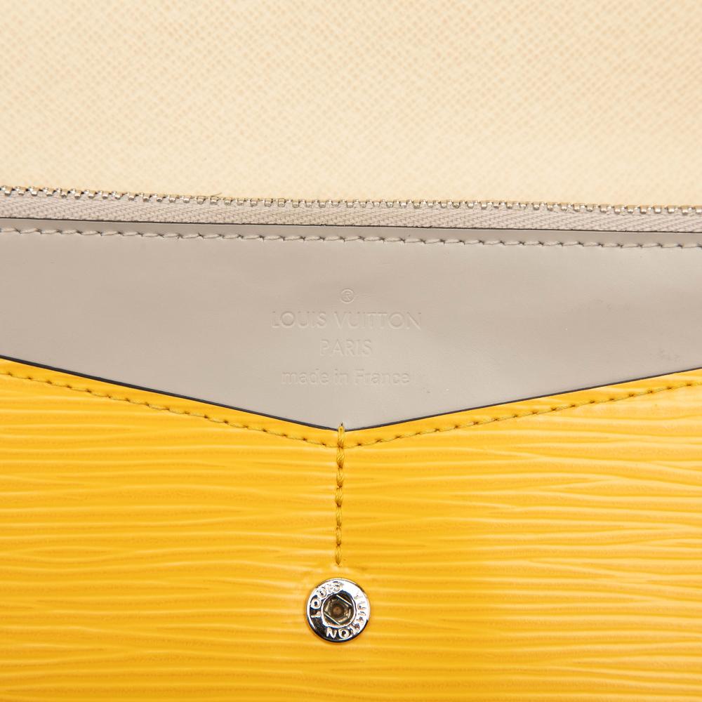 Louis Vuitton B Louis Vuitton White Off White Epi Leather Leather Tricolor Epi Flore Long Wallet France