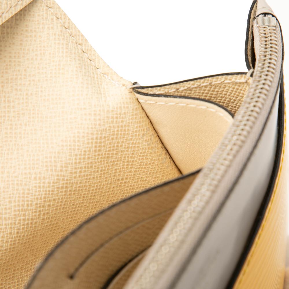 Louis Vuitton B Louis Vuitton White Off White Epi Leather Leather Tricolor Epi Flore Long Wallet France