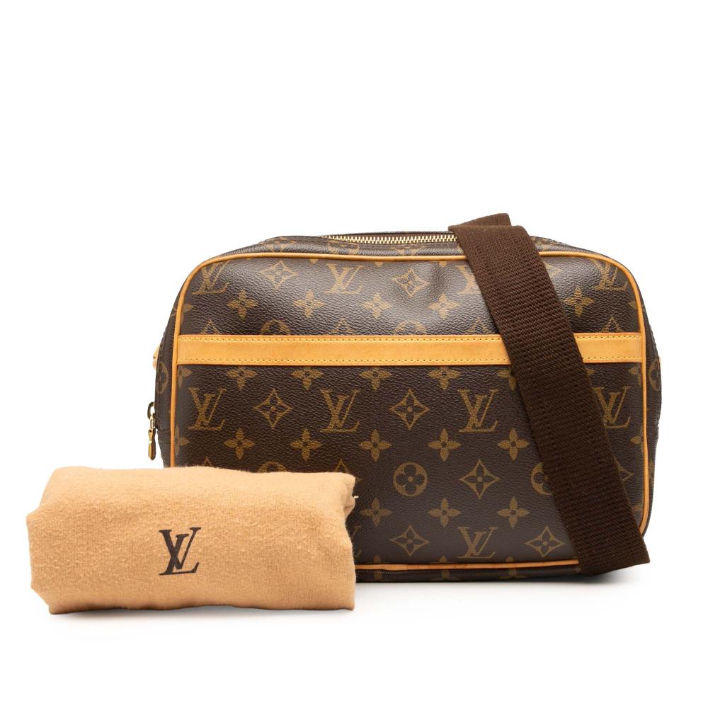 Louis Vuitton B Louis Vuitton Brown Monogram Canvas Fabric Monogram Reporter PM France