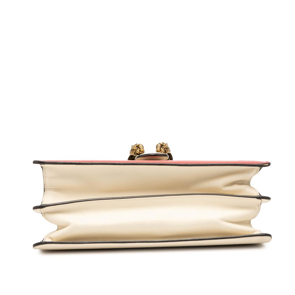 Gucci B Gucci White Calf Leather Medium Bamboo Dionysus Web Satchel Italy