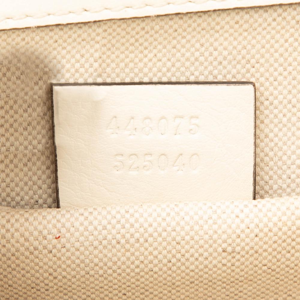 Gucci B Gucci White Calf Leather Medium Bamboo Dionysus Web Satchel Italy