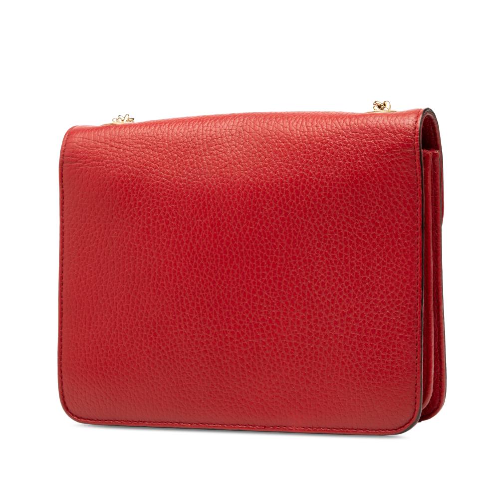 Gucci B Gucci Red Calf Leather Small Dollar skin Interlocking G Crossbody Italy