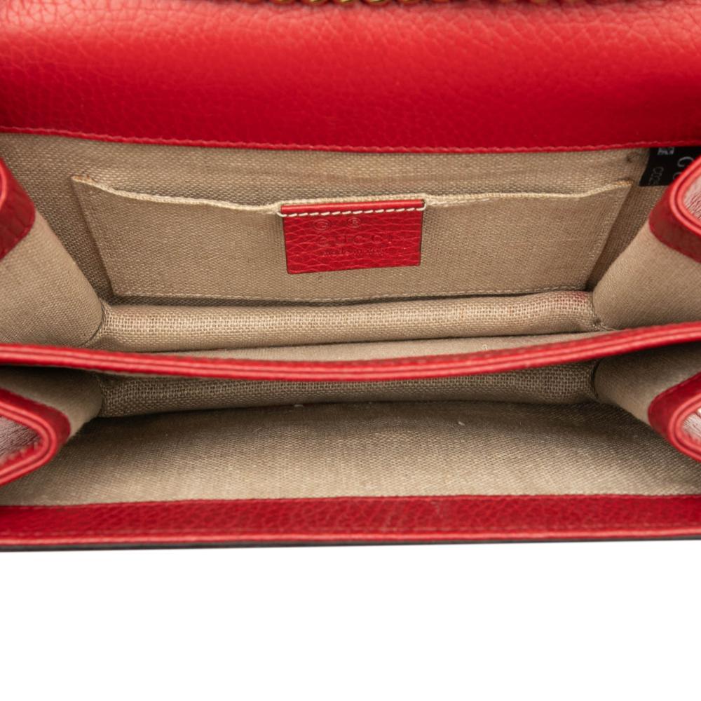 Gucci B Gucci Red Calf Leather Small Dollar skin Interlocking G Crossbody Italy