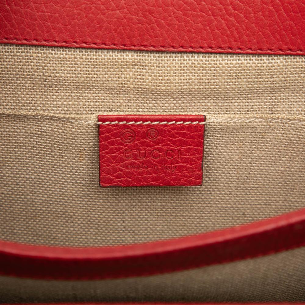 Gucci B Gucci Red Calf Leather Small Dollar skin Interlocking G Crossbody Italy