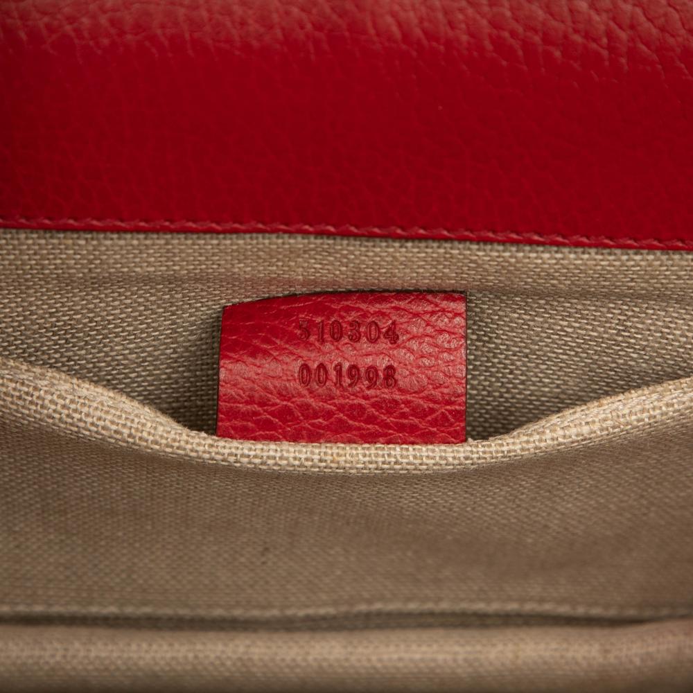 Gucci B Gucci Red Calf Leather Small Dollar skin Interlocking G Crossbody Italy