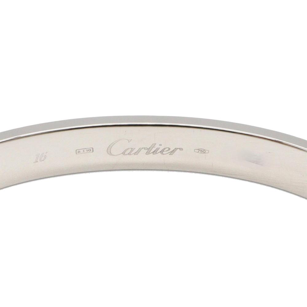 Cartier AB Cartier Silver 18K White Gold Metal Classic Love Bracelet France