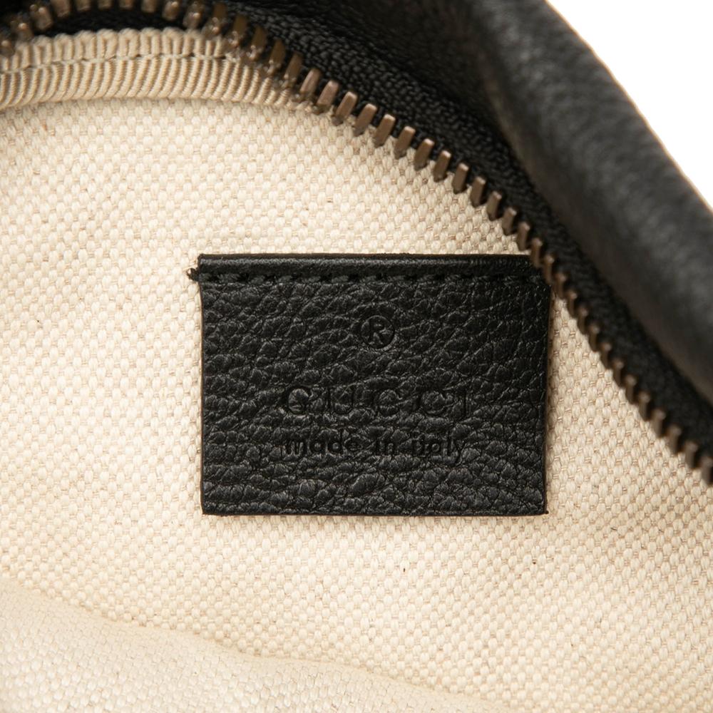 Gucci AB Gucci Black Calf Leather Small Grained skin Logo Belt Bag Italy