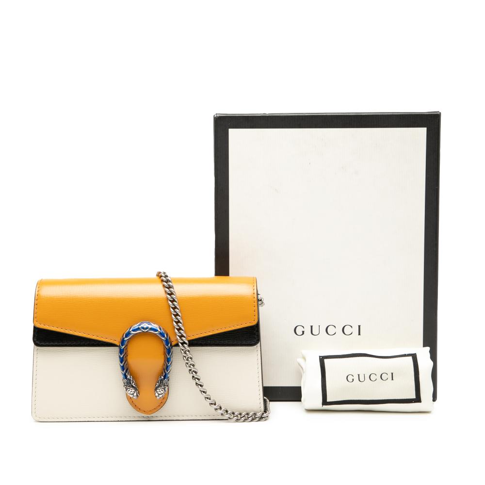 Gucci AB Gucci Brown Calf Leather Mini Tricolor Dionysus Crossbody Italy