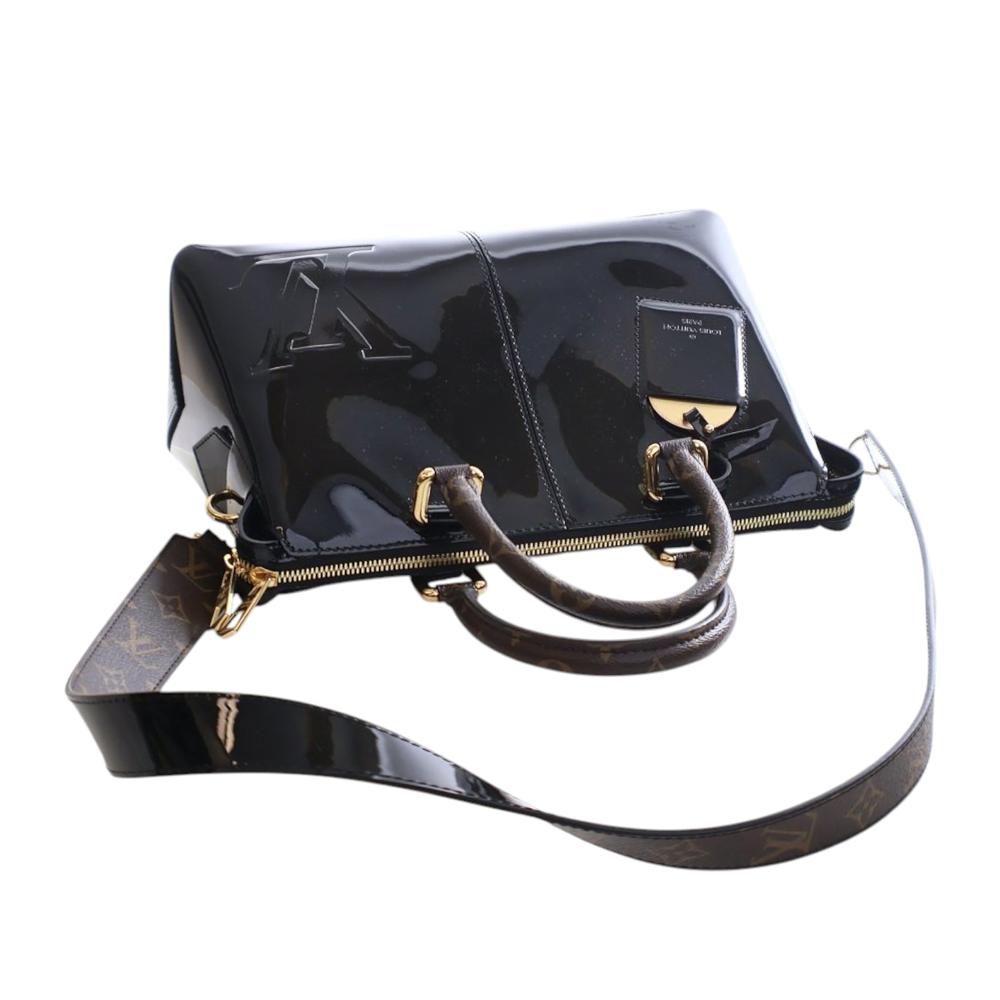 Louis Vuitton AB Louis Vuitton Black Vernis Leather Leather Vernis Miroir Tote France