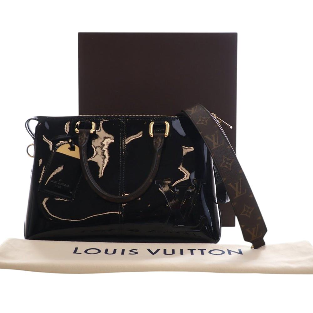 Louis Vuitton AB Louis Vuitton Black Vernis Leather Leather Vernis Miroir Tote France