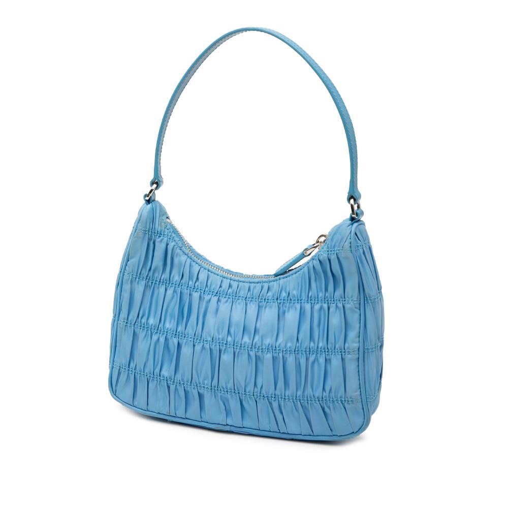 Prada B Prada Blue Light Blue Nylon Fabric Tessuto Gaufre Re Edition Shoulder Bag China