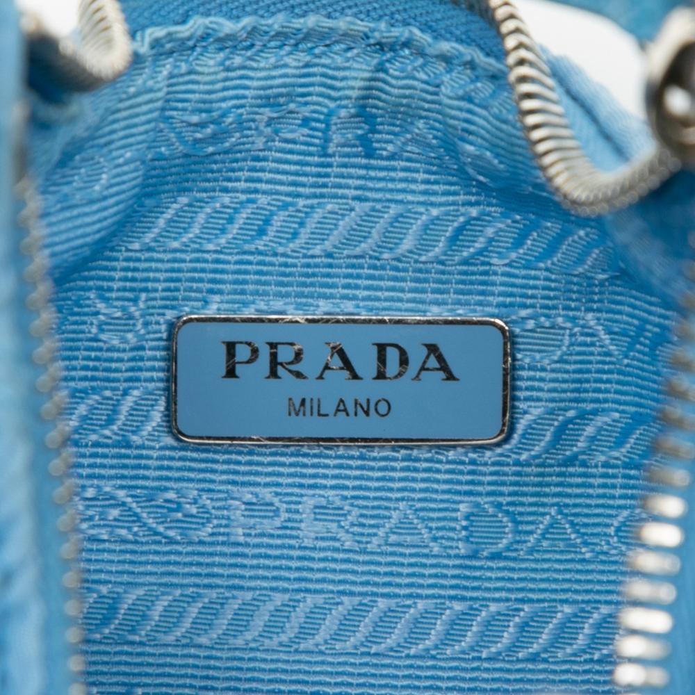 Prada B Prada Blue Light Blue Nylon Fabric Tessuto Gaufre Re Edition Shoulder Bag China