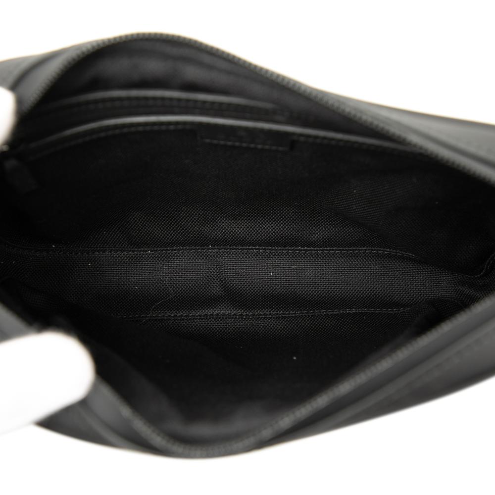 Gucci B Gucci Black Calf Leather GG Rubber Effect Crossbody Italy