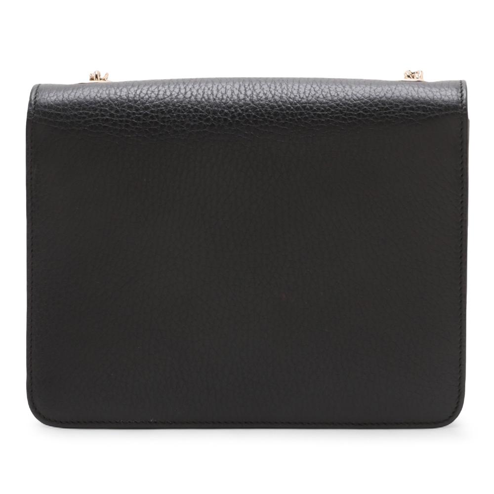 Gucci B Gucci Black Calf Leather Small Dollar skin Interlocking G Crossbody Italy