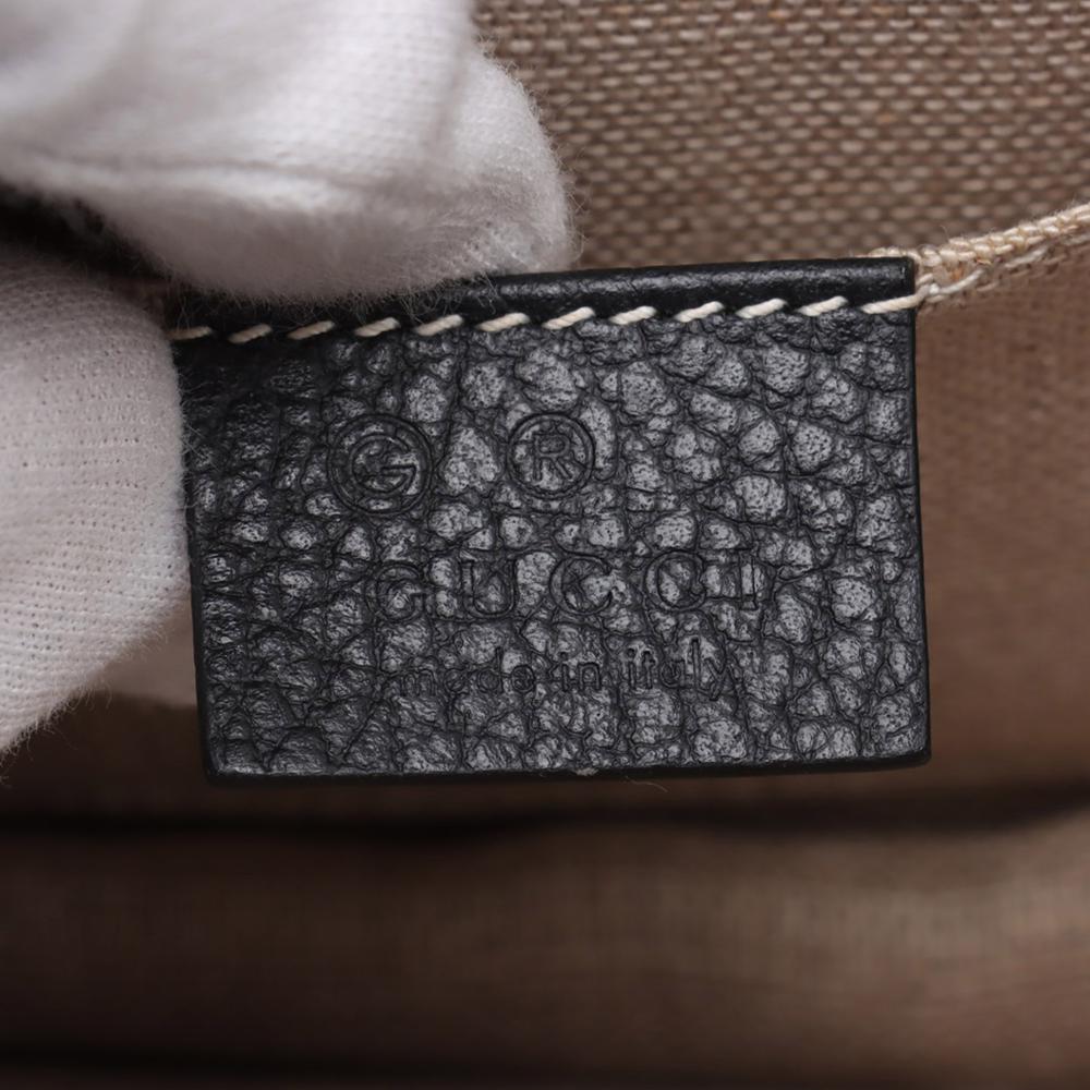 Gucci B Gucci Black Calf Leather Small Dollar skin Interlocking G Crossbody Italy