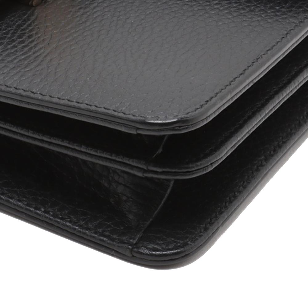 Gucci B Gucci Black Calf Leather Small Dollar skin Interlocking G Crossbody Italy