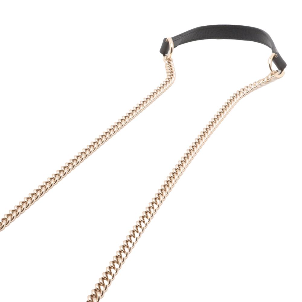 Gucci B Gucci Black Calf Leather Small Dollar skin Interlocking G Crossbody Italy