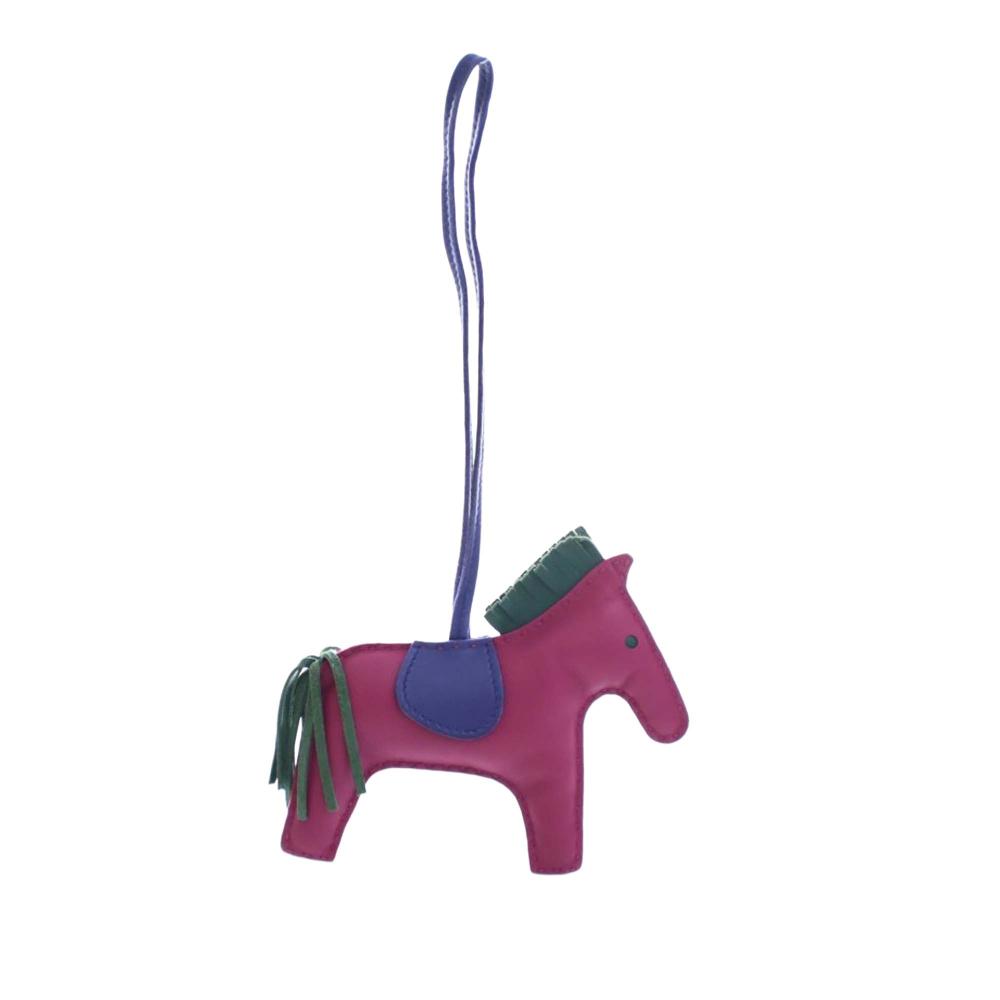 Hermès AB Hermès Purple Magenta Lambskin Leather Leather Milo Lambskin Grigri Rodeo Bag Charm MM France