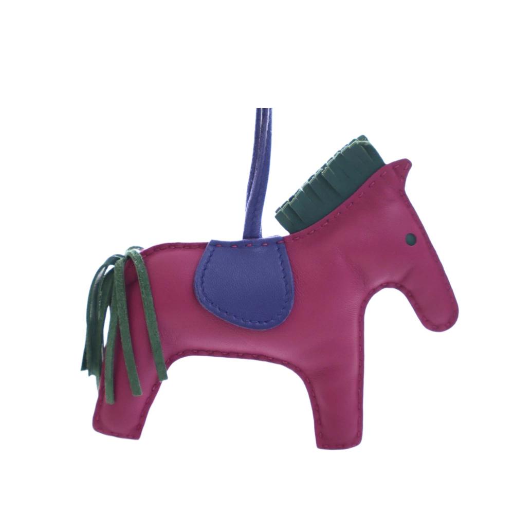 Hermès AB Hermès Purple Magenta Lambskin Leather Leather Milo Lambskin Grigri Rodeo Bag Charm MM France