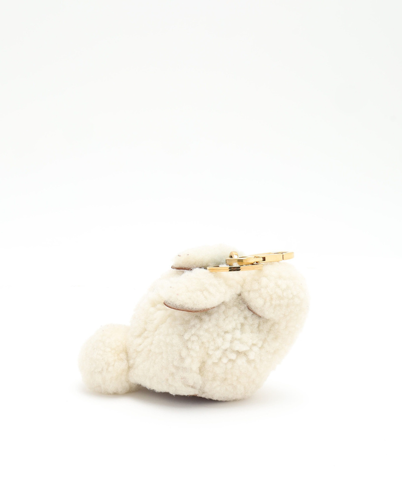 Loewe Bunny Coin Purse Charm in Shearling