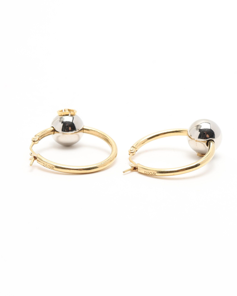 Christian Dior CD Hoop Earrings