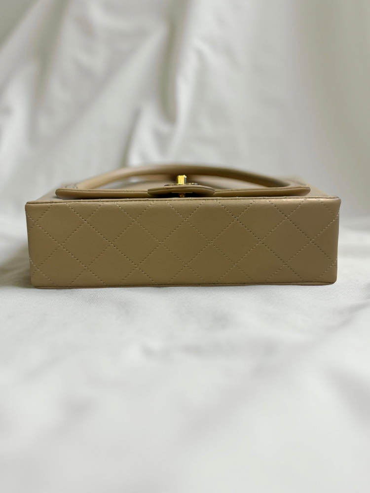 Chanel Classic Double Flap Small in Beige Lambskin 24K Gold Hardware