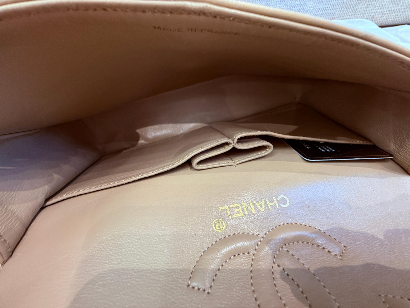 Chanel Classic Double Flap Small in Beige Lambskin 24K Gold Hardware