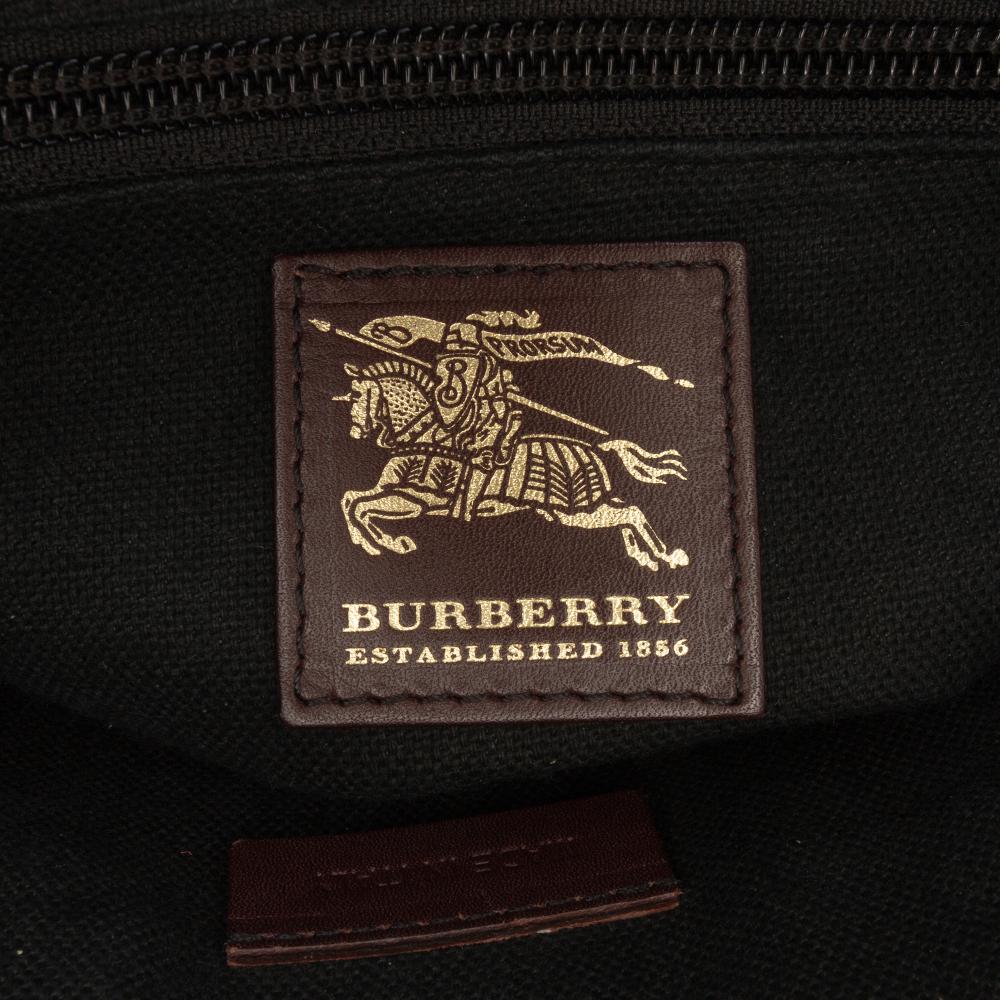 Burberry B Burberry Brown Beige Coated Canvas Fabric Haymarket Check Flap Crossbody Italy