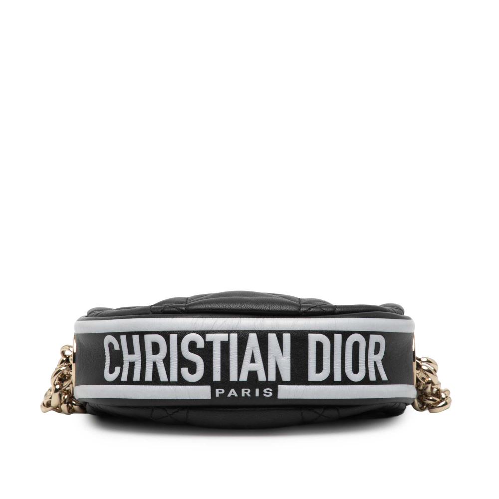 Christian Dior AB Dior Black Lambskin Leather Leather Micro Lambskin Cannage Dior Vibe Satchel Italy