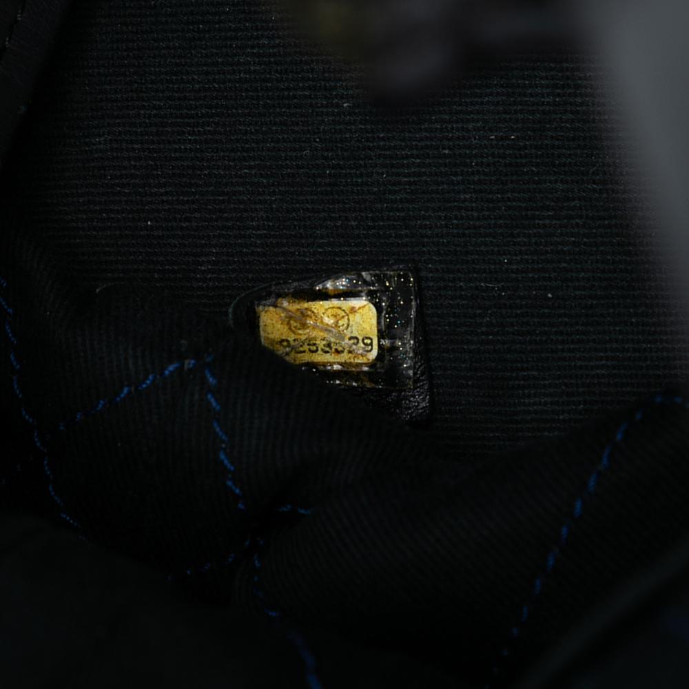 Chanel B Chanel Blue with Black Caviar Leather Leather Quilted Caviar Shopping Fever Tote Italy