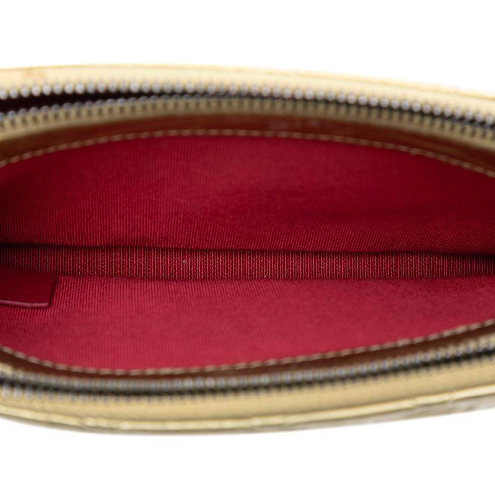 Chanel AB Chanel Gold Calf Leather Quilted Metallic Aged skin Gabrielle Clutch With Chain Italy