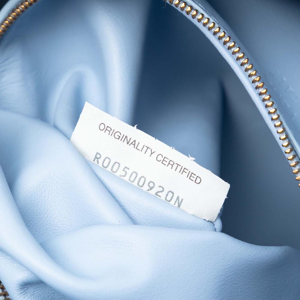 Bottega Veneta AB Bottega Veneta Blue Light Blue Suede Leather Small Intrecciato Hop Hobo Italy