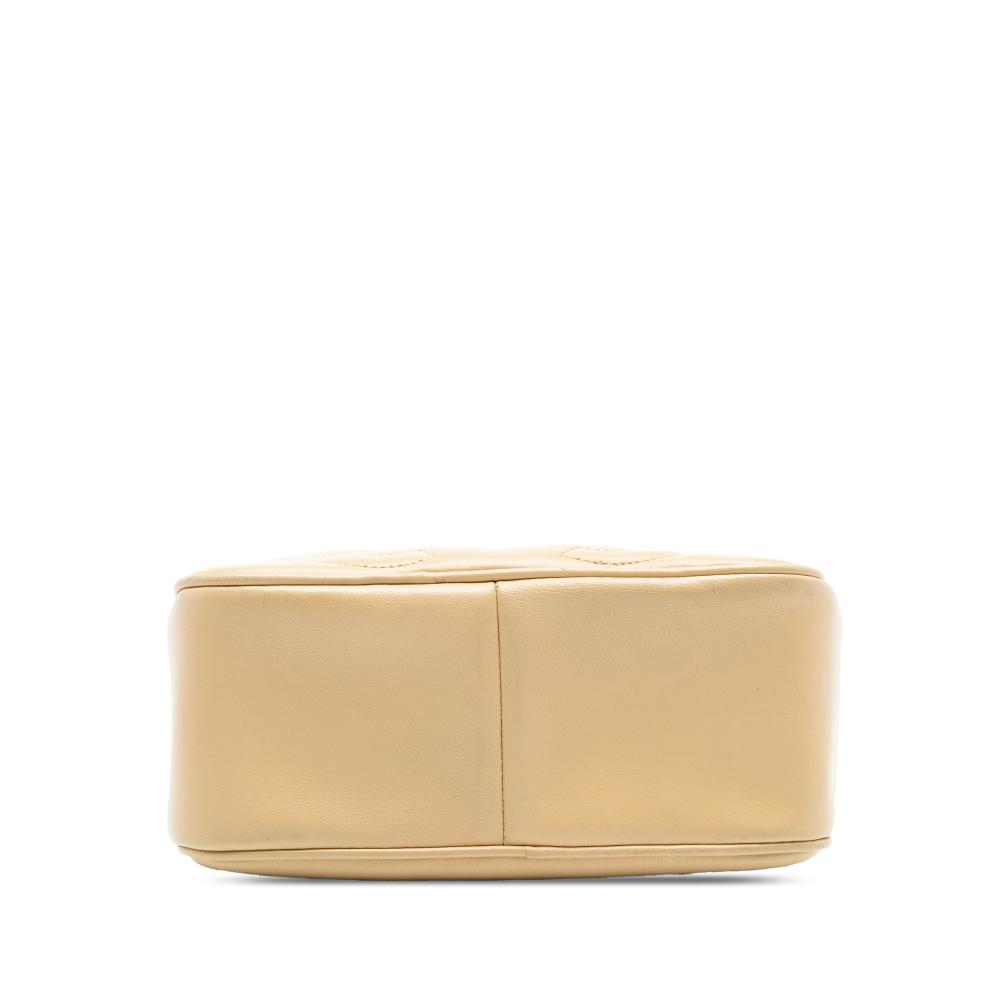 Chanel B Chanel Brown Beige Lambskin Leather Leather Triple CC Lambskin Tassel Chain Camera Bag Italy