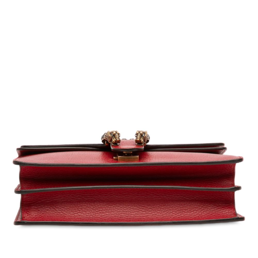 Gucci AB Gucci Red Calf Leather Small Dionysus Shoulder Bag Italy
