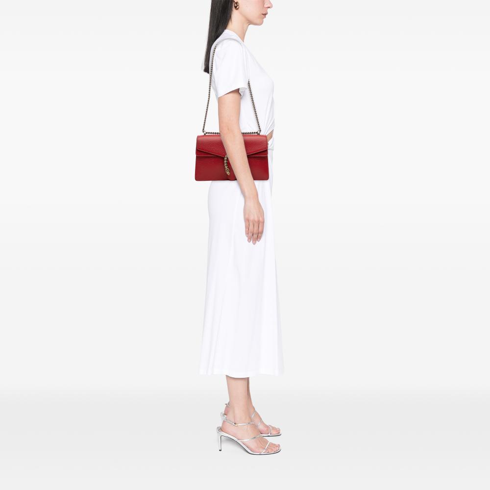 Gucci AB Gucci Red Calf Leather Small Dionysus Shoulder Bag Italy