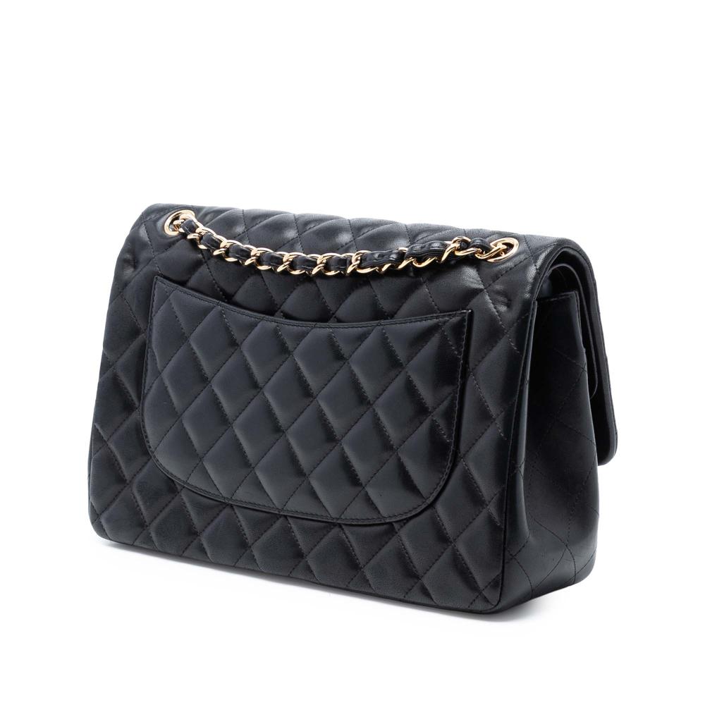 Chanel AB Chanel Black Lambskin Leather Leather Jumbo Classic Lambskin Double Flap Italy