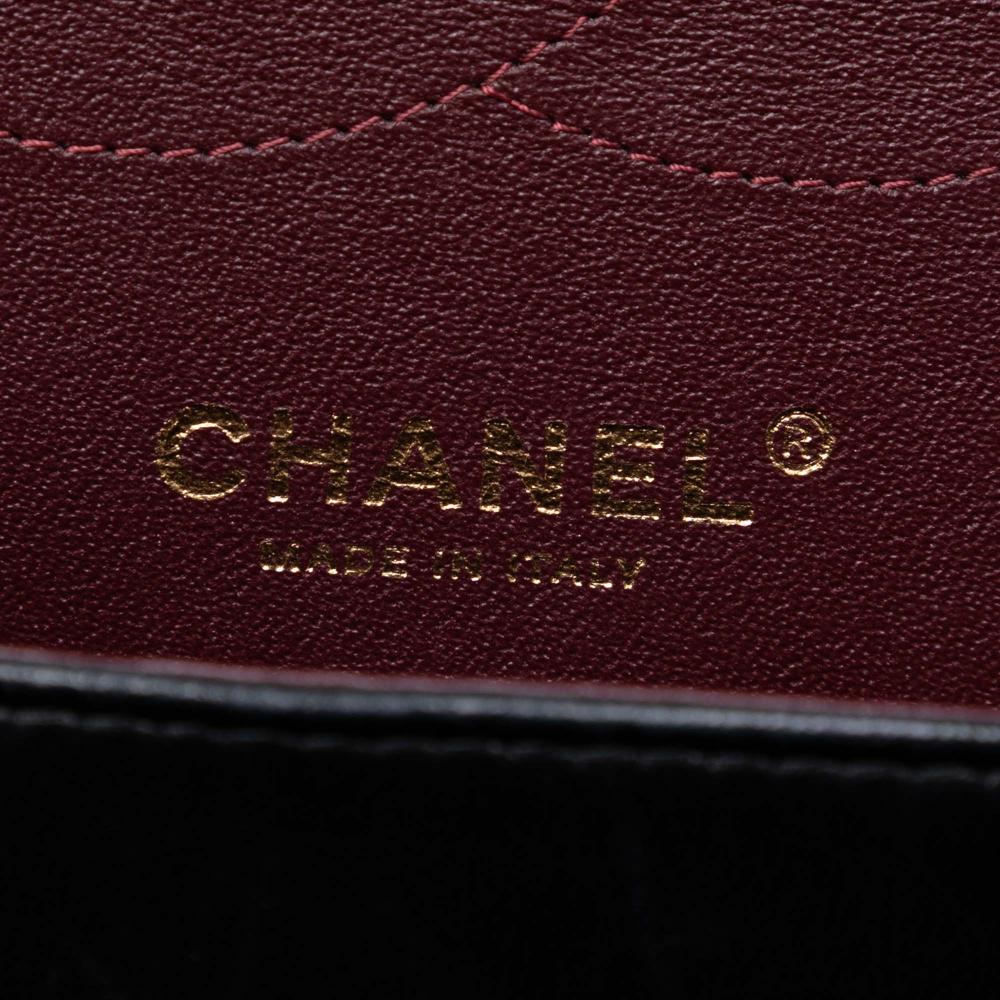 Chanel AB Chanel Black Lambskin Leather Leather Jumbo Classic Lambskin Double Flap Italy