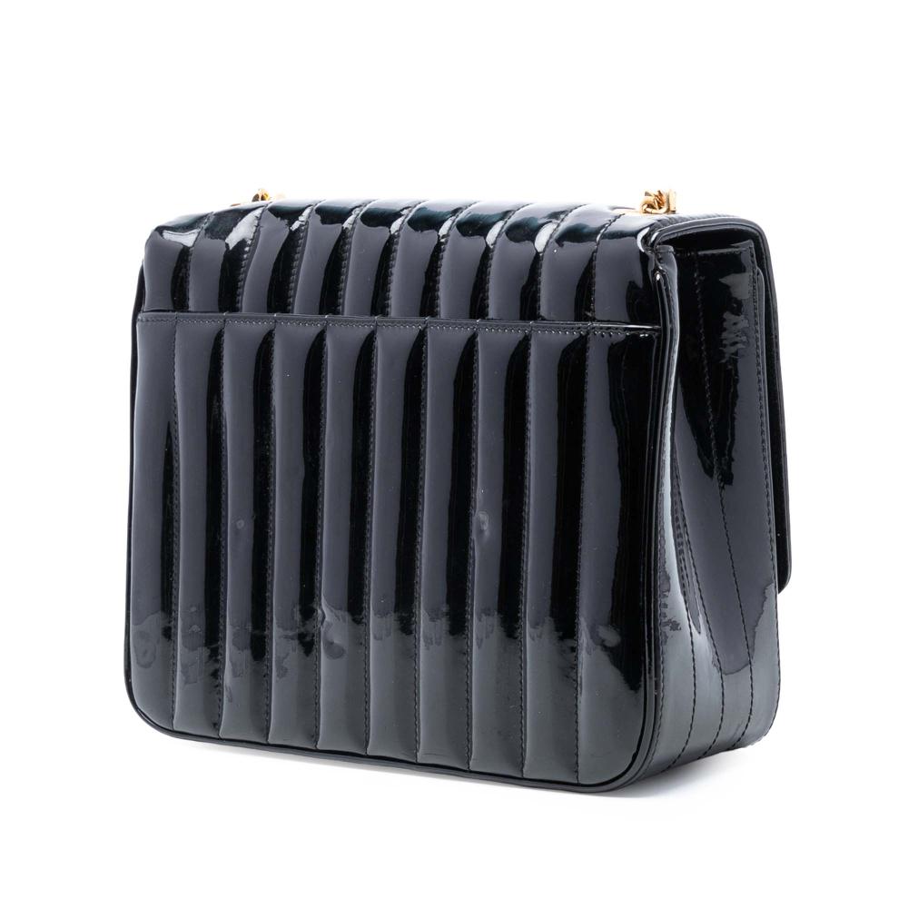 Saint Laurent B Saint Laurent Black Patent Leather Leather Large Patent Vicky Crossbody Italy