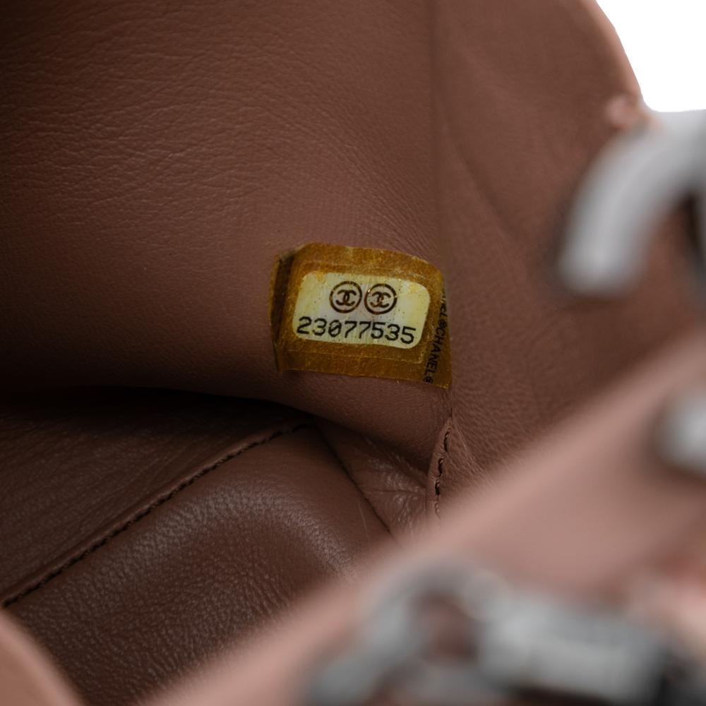 Chanel AB Chanel Pink Salmon Tweed Fabric CC Chain Vertical Box Crossbody Italy