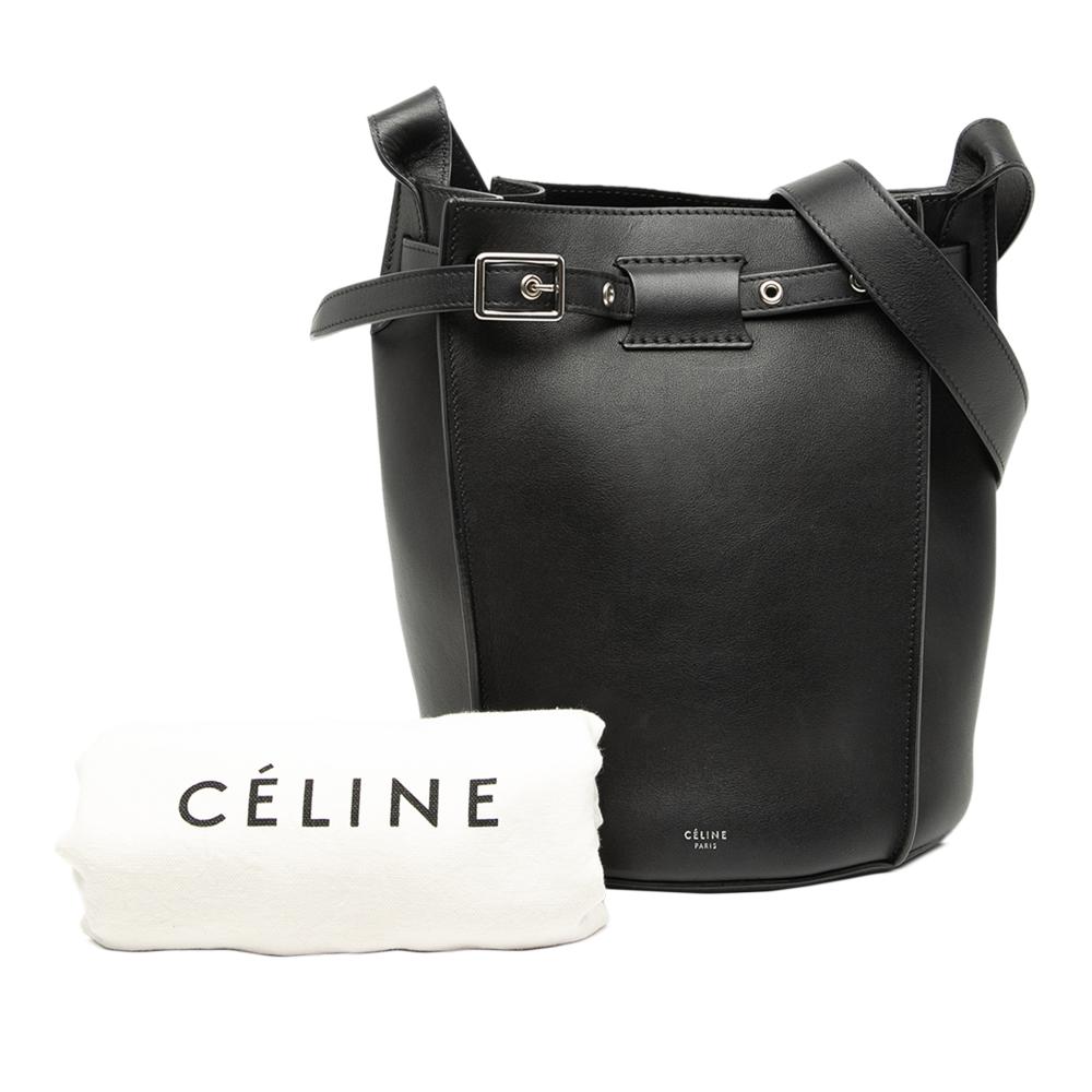 Celine B Celine Black Calf Leather Nano Big Bag Bucket Crossbody Italy