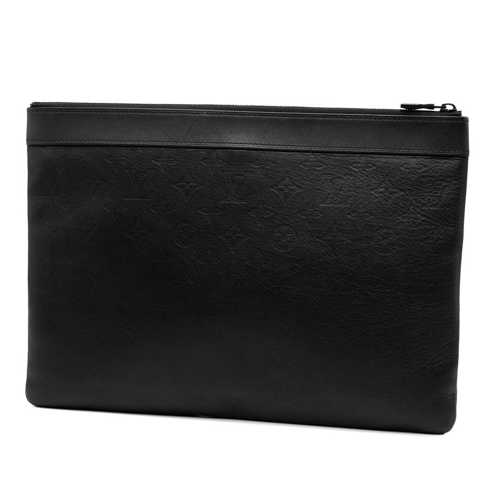 Louis Vuitton B Louis Vuitton Black Calf Leather Monogram Shadow Discovery Pochette Spain