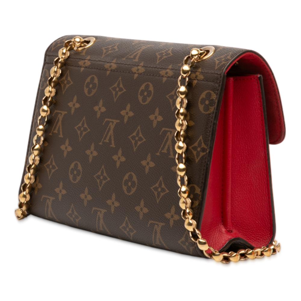 Louis Vuitton AB Louis Vuitton Brown with Red Monogram Canvas Fabric Monogram Victoire Spain