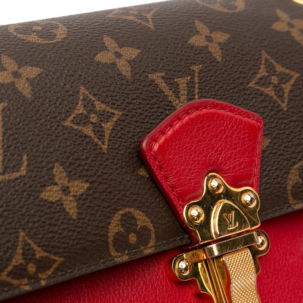 Louis Vuitton AB Louis Vuitton Brown with Red Monogram Canvas Fabric Monogram Victoire Spain