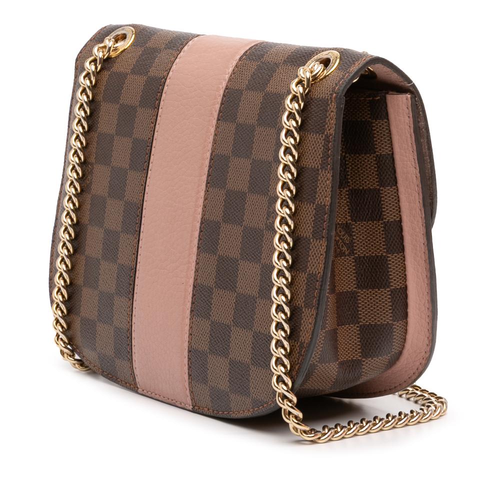 Louis Vuitton B Louis Vuitton Brown Damier Canvas Fabric Damier Ebene Cuir Taurillon Wight France